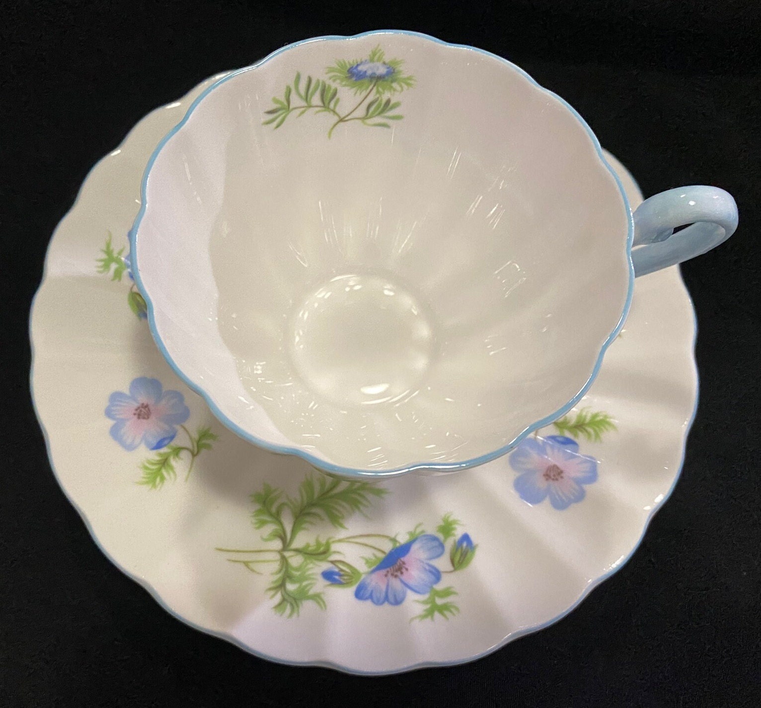 Vintage Shelley Blue Poppy in LUDLOW Teacup and Saucer - Etsy Vintage Shelley Blue Poppy in LUDLOW Teacup and Saucer - Etsy
