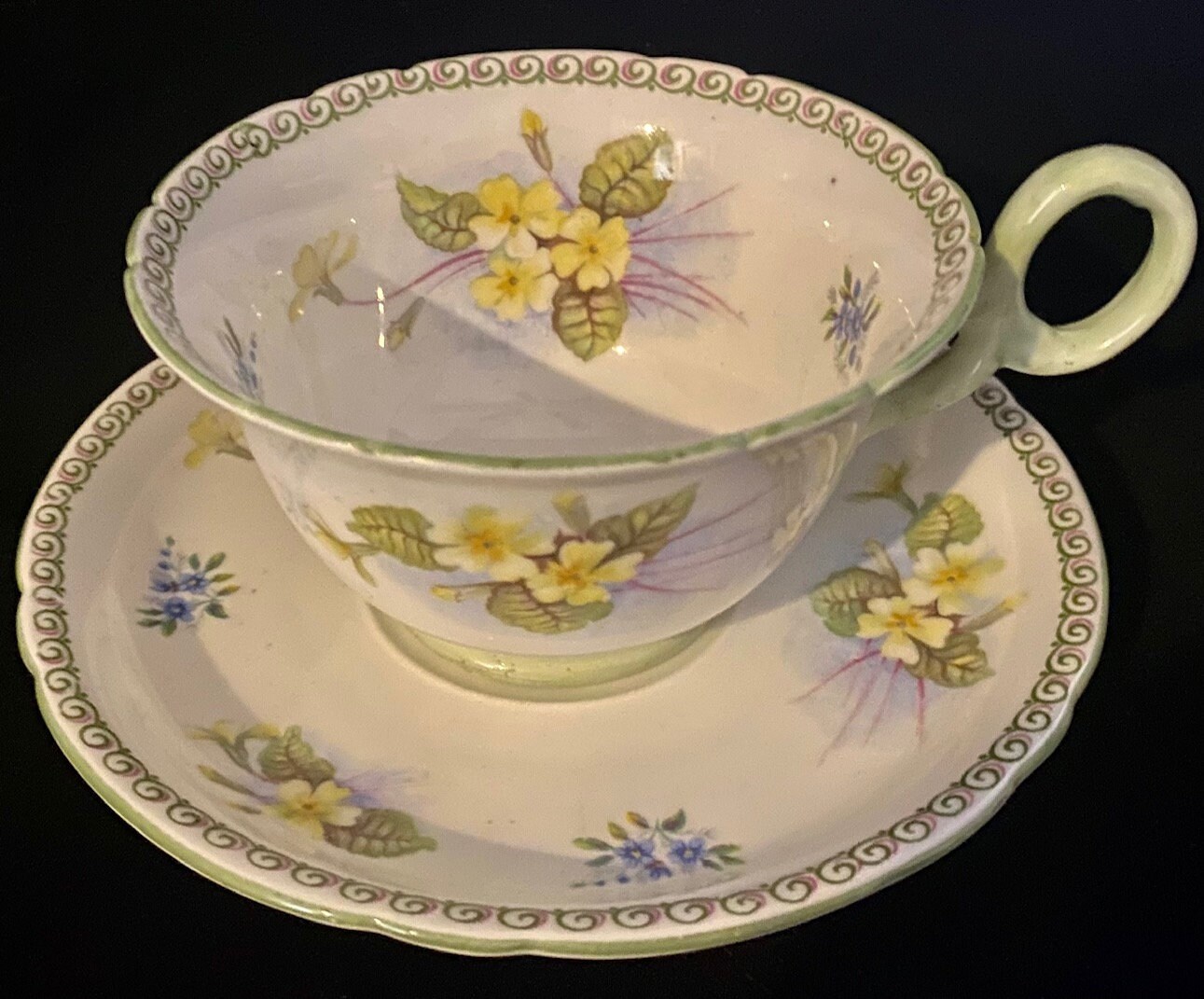 Shelley Vintage Chester-shaped Teacup and Saucer in Pattern