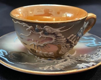 Vintage minature Dragonware teacup and saucer Made in Japan