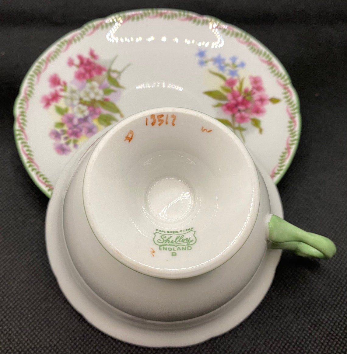 Vintage Shelley Cup and Saucer in Pattern 13512 Stock in a Etsy