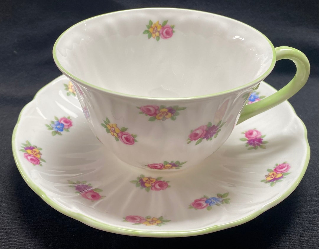 Vintage Shelley Yutoi Oleander Cup and Saucer Vintage 1965 Etsy