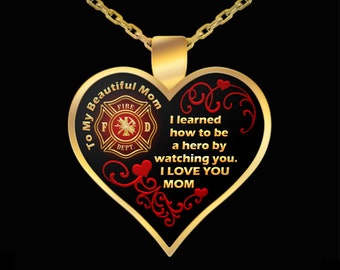 American Heroes Solid 14k Rose Gold Fireman Firefighter Emblem Pendant Necklace