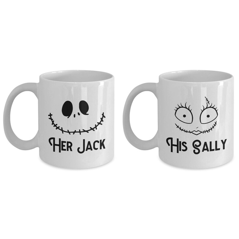 Her Jack and His Sally Skellington Mug Gift Coffee Cup Etsy