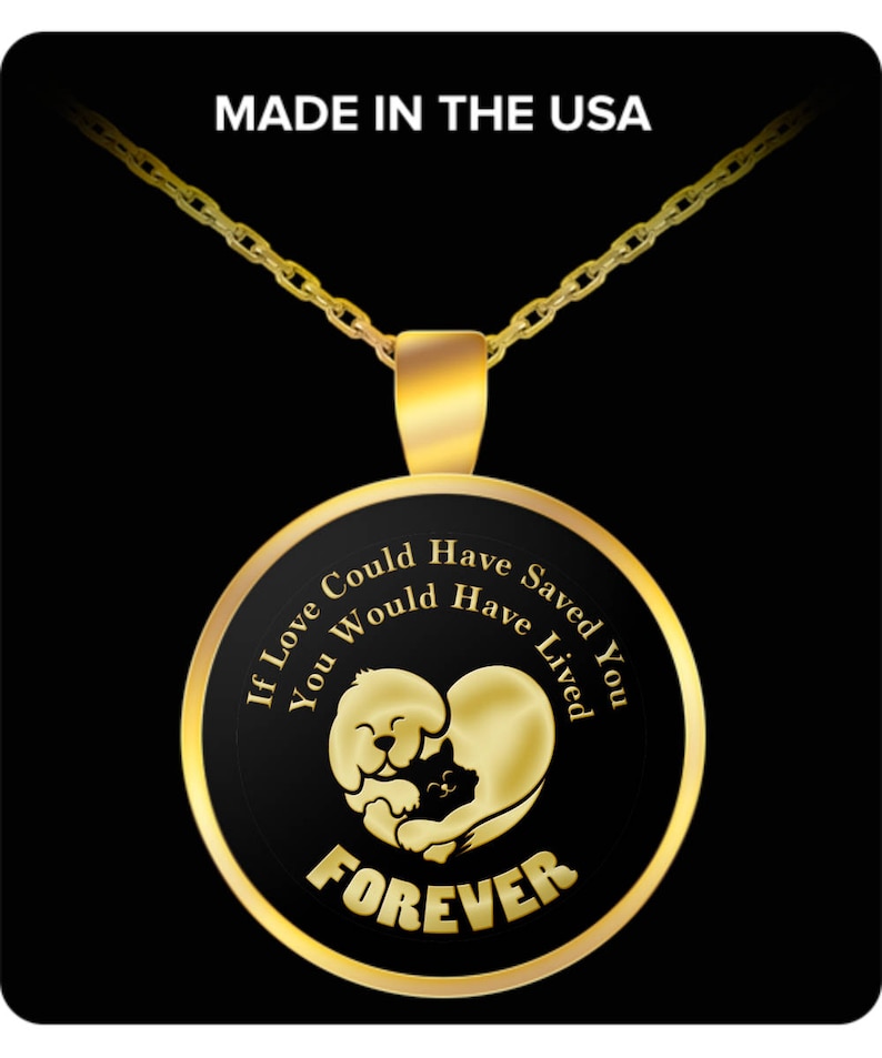 Choice of Metal Dog Cat Love Forever Pet Bereavement Gift Necklace Animal Lover