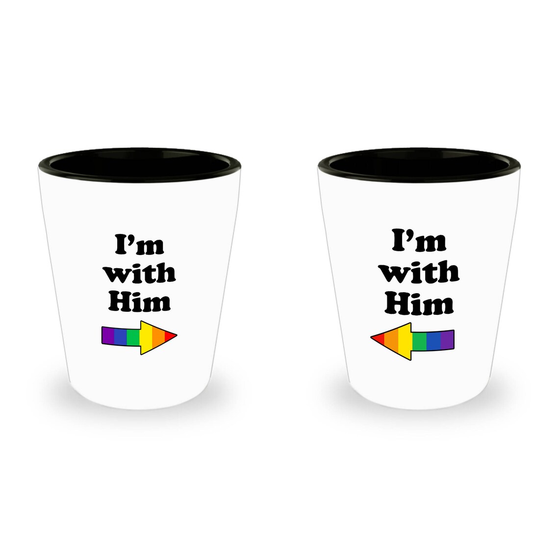 I'm with Him LGBT Gay Shot Glass SET of 2 Gift Pride Etsy