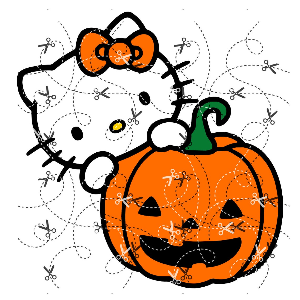 Hello Cat svg / Halloween Cat png / Hello Cat Pumpkin / Pink | Etsy