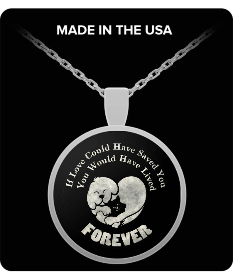 Choice of Metal Dog Cat Love Forever Pet Bereavement Gift Necklace Animal Lover