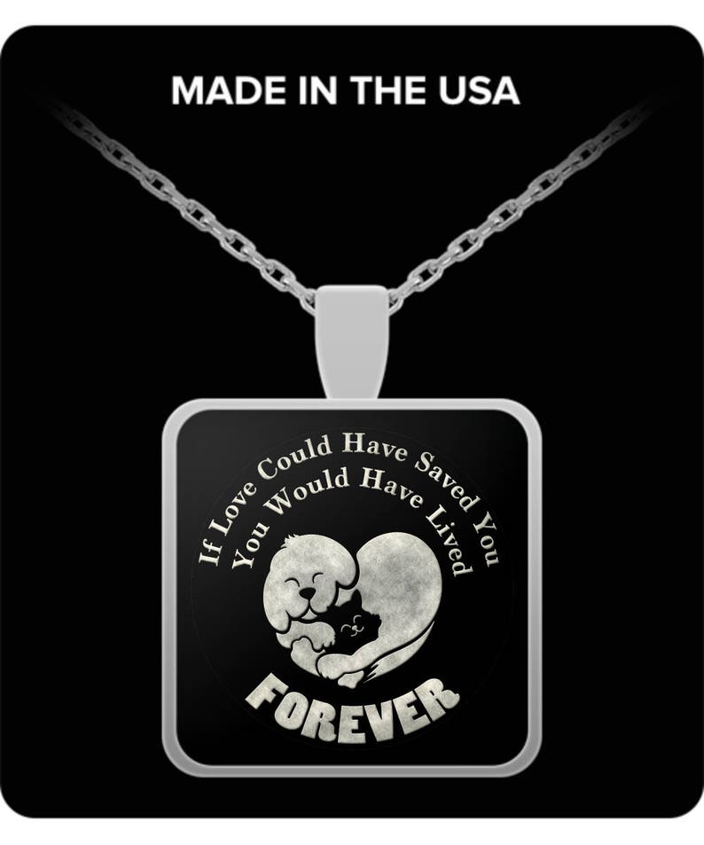 Choice of Metal Dog Cat Love Forever Pet Bereavement Gift Necklace Animal Lover