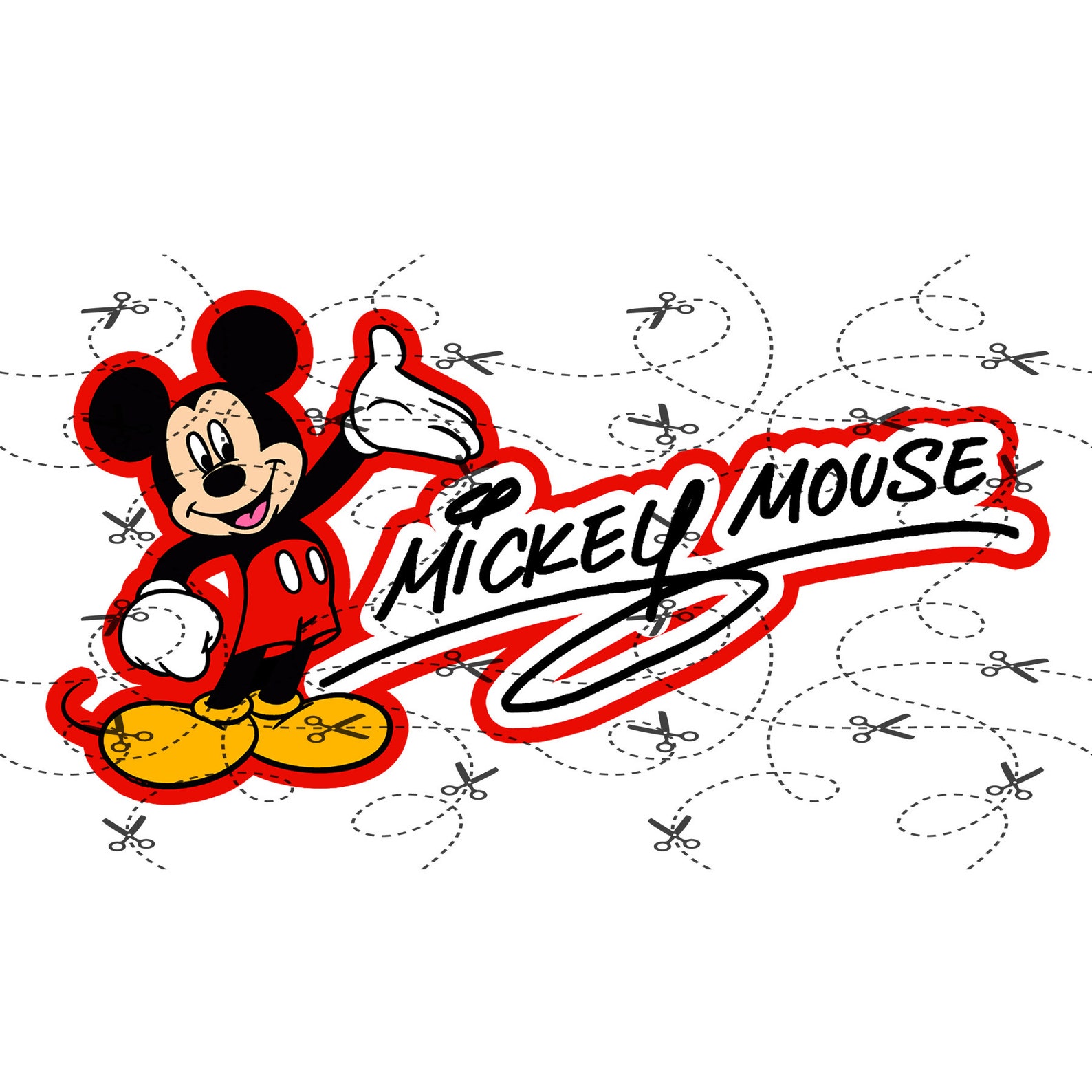 SVG File Mickey Mouse Signature Title Digital Scrapbooking Etsy