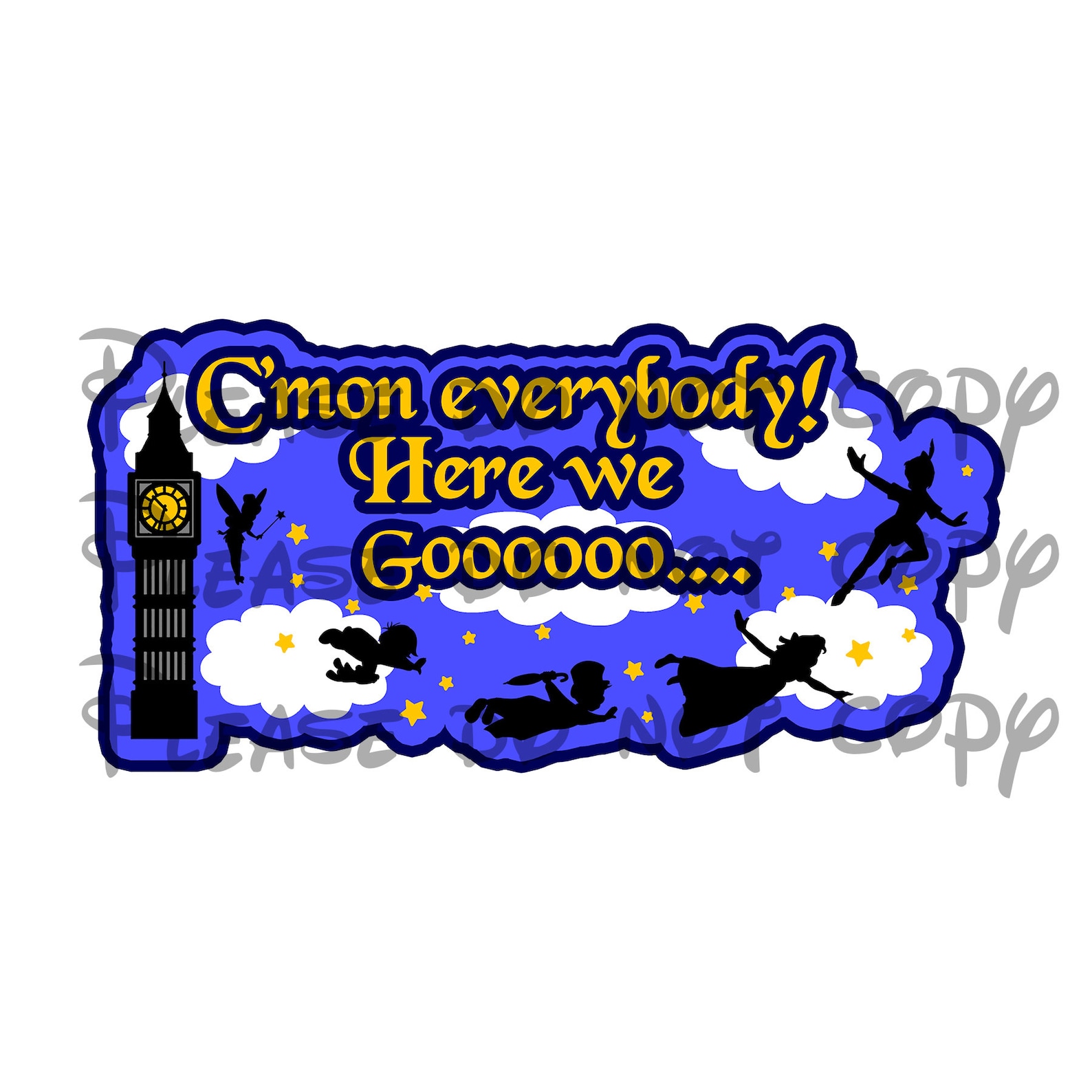 SVG File Here We Go Peter Pan Ride Title Digital Etsy