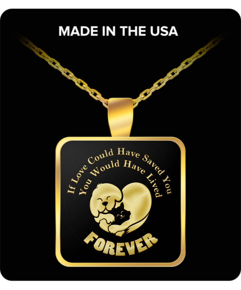 Choice of Metal Dog Cat Love Forever Pet Bereavement Gift Necklace Animal Lover