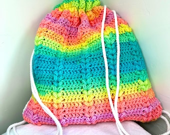 Small Drawstring Backpack Crochet Pattern/ Crochet Pattern/ Trendy/ Backpack/ Crochet/ Bag/ Drawstring/ Pattern