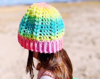 V Puff Beanie Crochet Pattern | Textured Winter Hat | Easy Crochet PDF