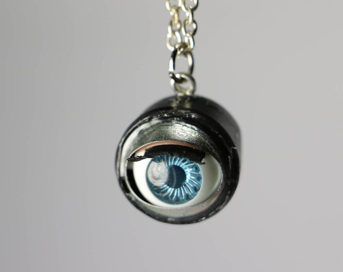 Real Blinking Doll Eye Necklace Etsy