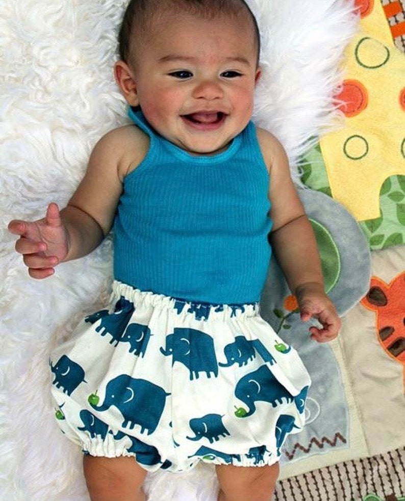 Shorts Diaper Cover Nappy Cover Toddler Blue Elephants /& Apples Bloomers Baby Pants
