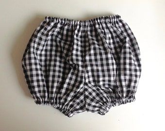 Black & White Gingham Baby Bloomers