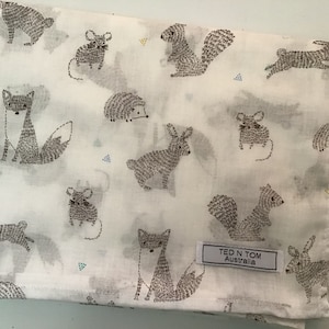 Cute Critters Muslin Baby Wrap / Swaddle