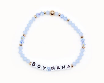 Custom Word Bracelet - 4mm Bicone Beads, Personalized Name Bracelet, Best Mom, Mom of Boys, Boy Mama, Boy Nana, Mother's Day Gift, Grandma
