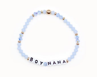 Custom Name Bicone Bead Bracelet – Personalized Mom or Grandma Gift