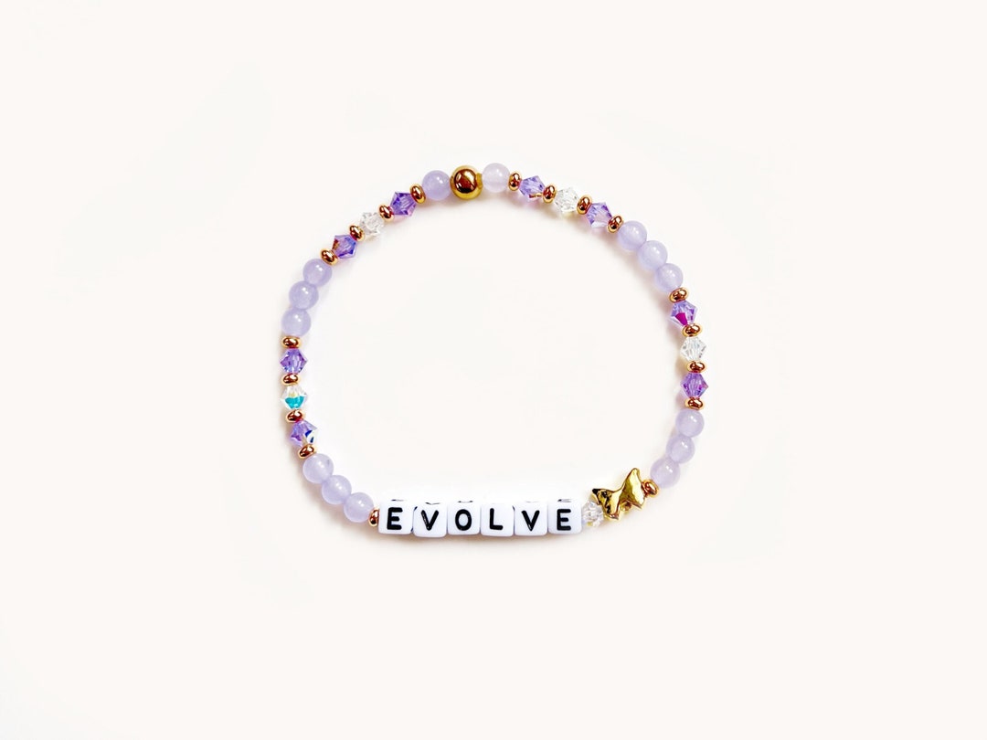 Custom Word Bracelet 4mm Bicone & Gemstone Beads, Personalized Name Bracelet, Beaded Bracelet