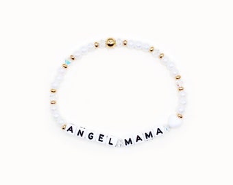 Personalized Beaded Word Bracelet – Angel Mama, Pregnancy Loss Gift