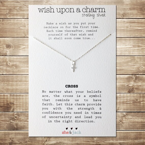 CROSS Wish Necklace Sterling Silver Charm & Chain Etsy