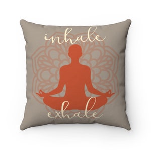 Square Pillowcase, Accent Pillow Case, Throw Pillow Cover, Cushion Cover, Decorative Pillow Sham, Boho Yoga Meditation Spiritual Home Decor