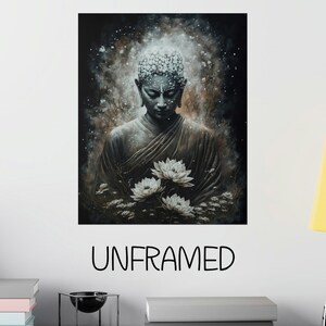 Impresión de póster de arte mural de Buda, Arte de pared de meditación sin marco, Decoración del hogar hindú, Arte de yoga budista, Arte de la oficina de la sala de estar budista zen Arte de la clínica