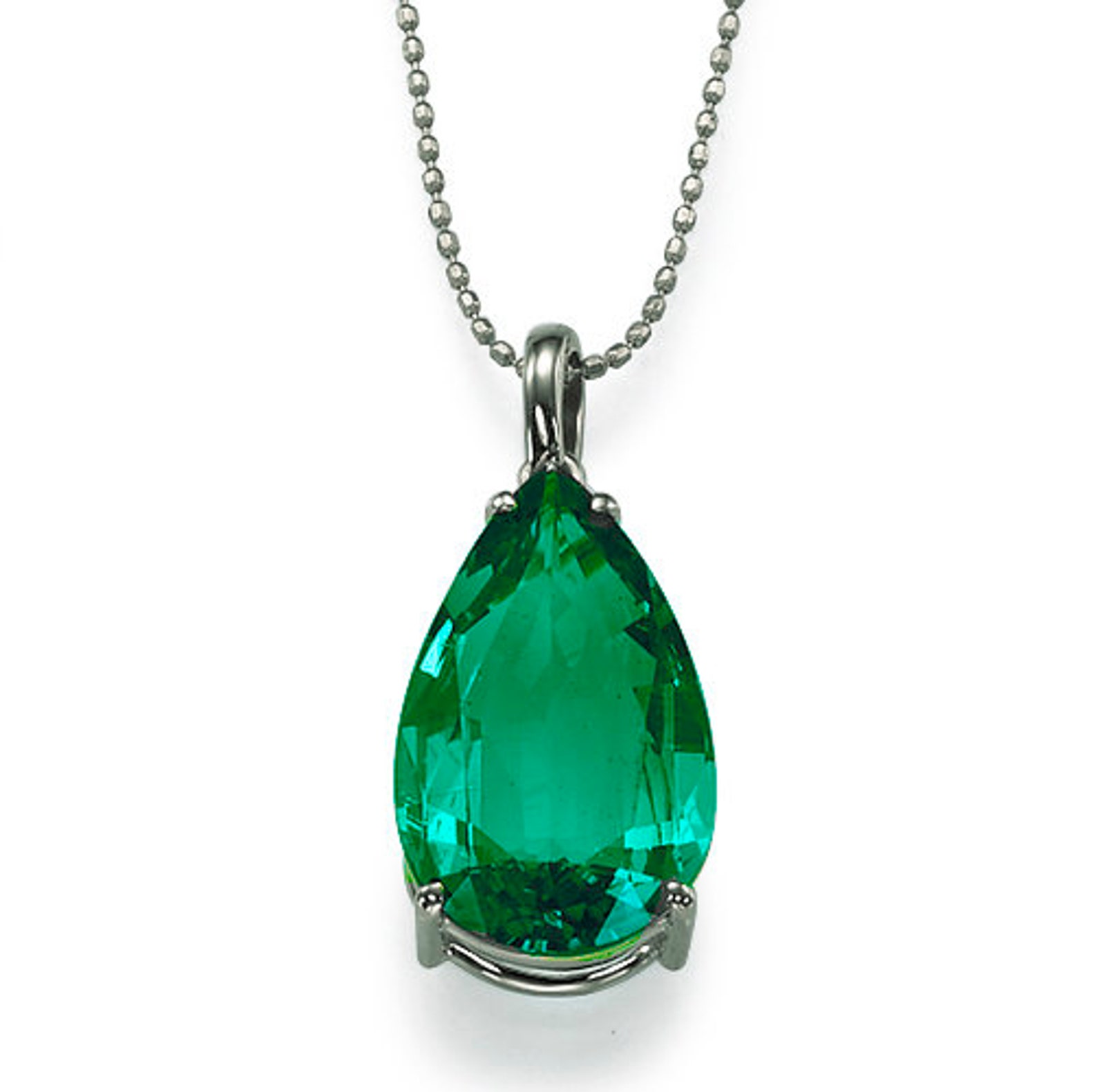 Emerald Teardrop Pendant 18k gold necklace Pear Cut Emerald | Etsy