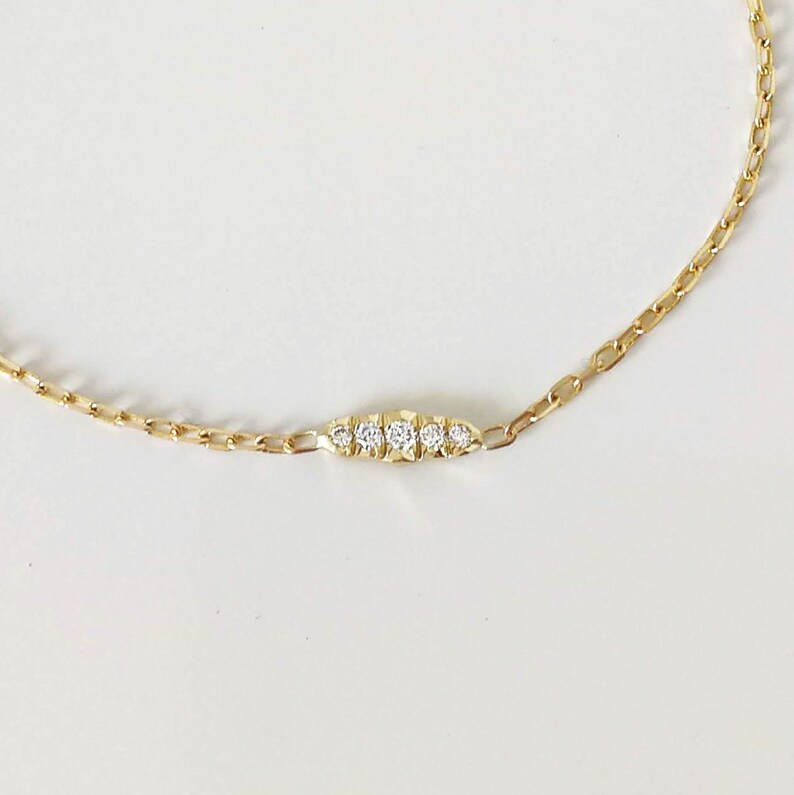 Baby Gold Bracelet Delicate Girl's Diamonds Bracelet 14k Etsy