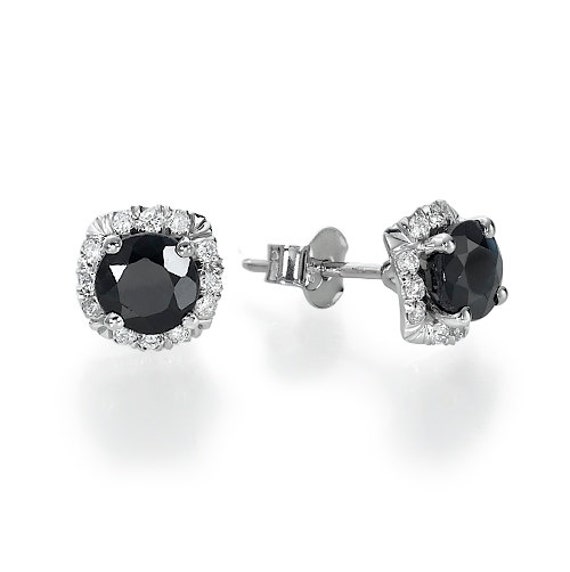 Paris Jewelry 14k Rose Gold Push Back Round Created Black Sapphire Stud  Earrings 4MM - Walmart.com