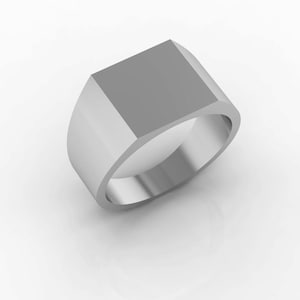 Gold Flat Square signet ring, Minimalist Mens Gold Ring, Flat Top Ring, Gold Ring for Men and Women