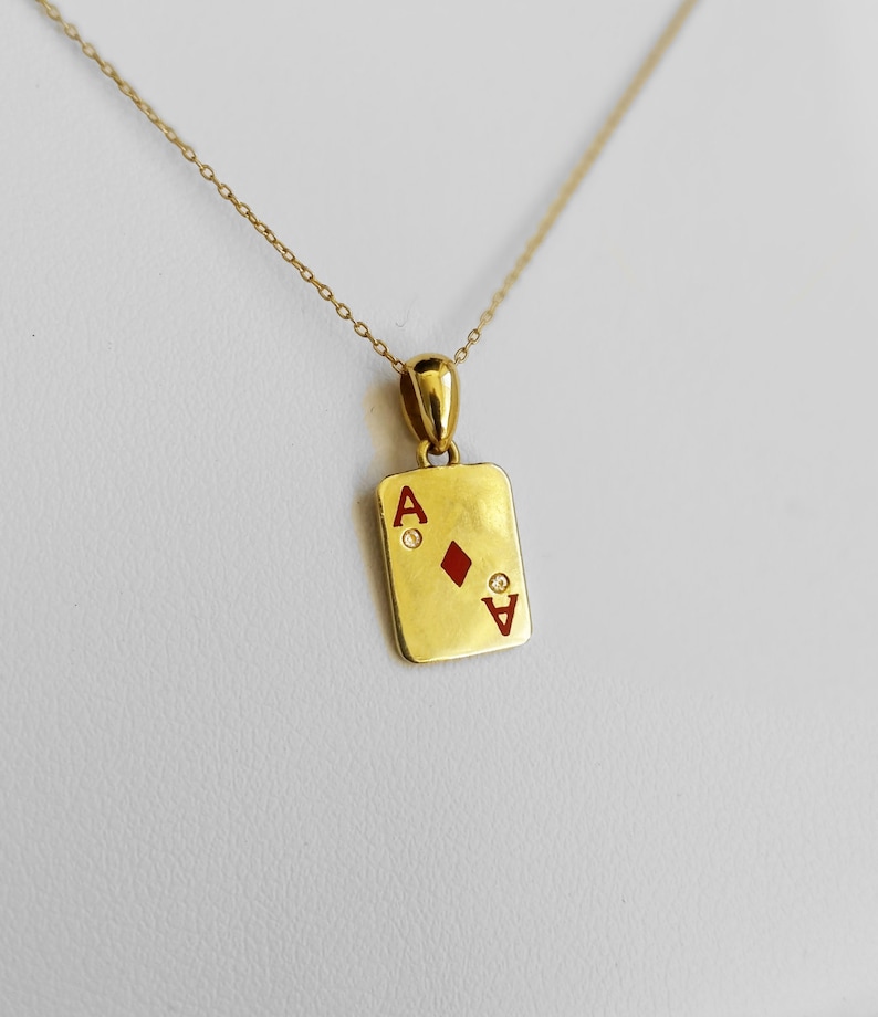 Ace Pendant, Poker Pendant, Poker Gifts, Ace Pendant With Two Diamonds