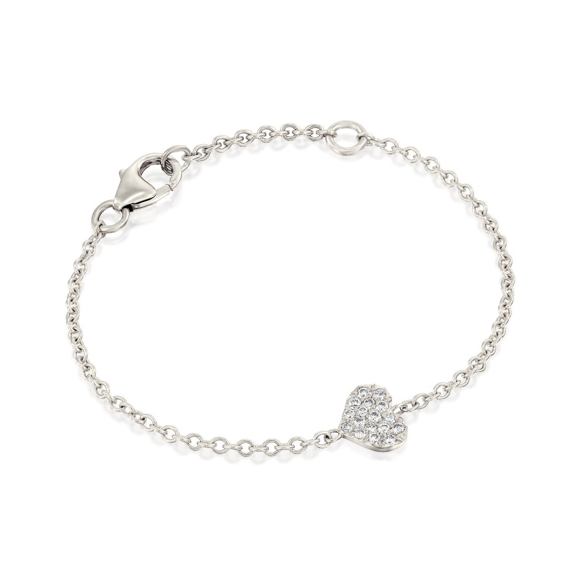 Baby Girl Bracelet Delicate Heart Diamonds Bracelet 14k Etsy