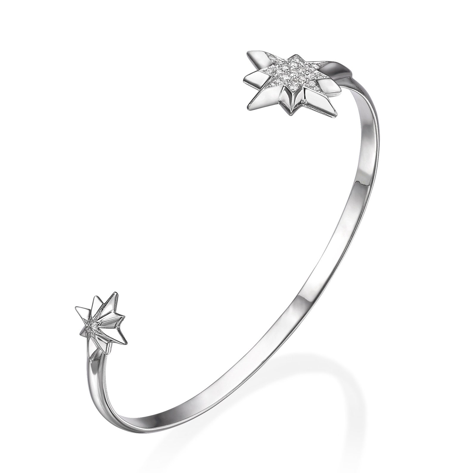 14k Star Cuff Bracelet Diamonds Cuff Bracelet Open Cuff Etsy Israel