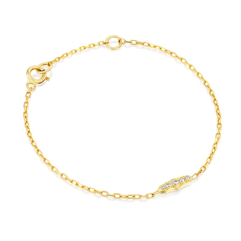 Baby Gold Bracelet Delicate Girl's Diamonds Bracelet 14k Etsy