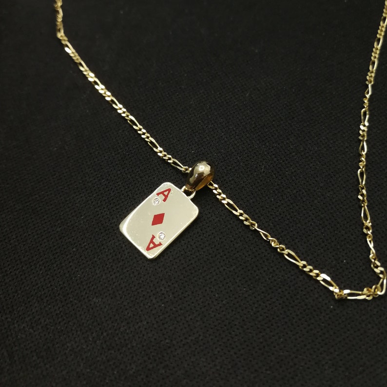 Ace Pendant, Poker Pendant, Poker Gifts, Ace Pendant With Two Diamonds