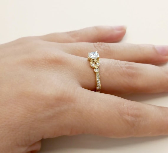 Pave leaf engagement best sale ring