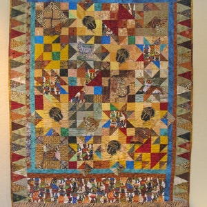 Collage Quilt African theme Jungle Patchwork image 1