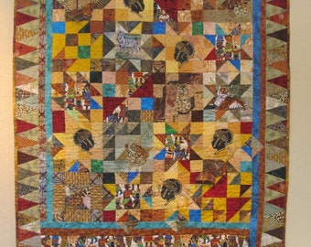 Collage Quilt- African theme- "Jungle Patchwork"