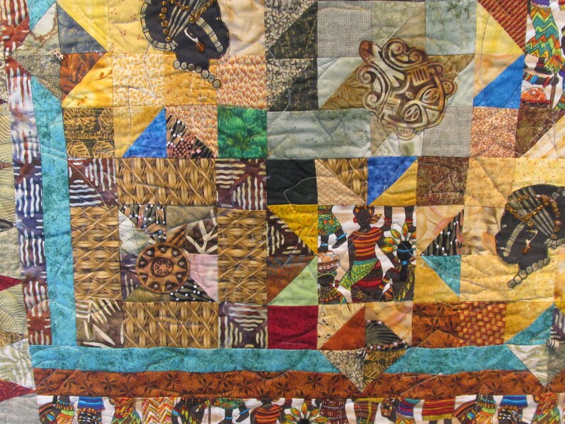 Collage Quilt African theme Jungle Patchwork image 5