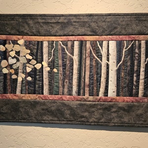 Quilted Landscape- "Into the Woods"  Original appliqued wall quilt