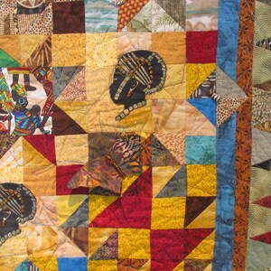 Collage Quilt African theme Jungle Patchwork image 4