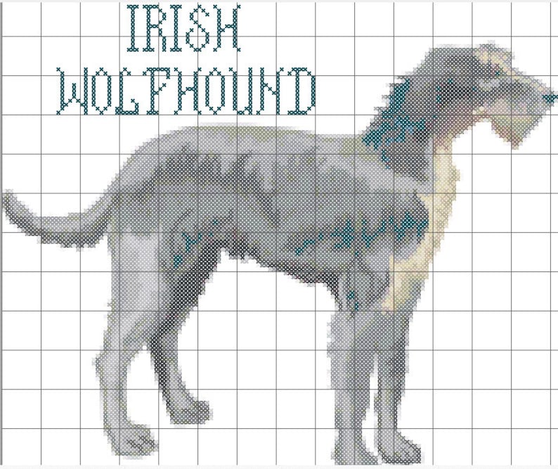Irish Wolfhound Cross Stitch Pattern | Etsy