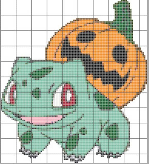 Pokemon Cross Stitch Cactus Bulbasaur #1 - funny kids embroidery