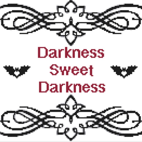 Darkness Sweet Darkness counted cross stitch pattern (Rock-A-Doodle)