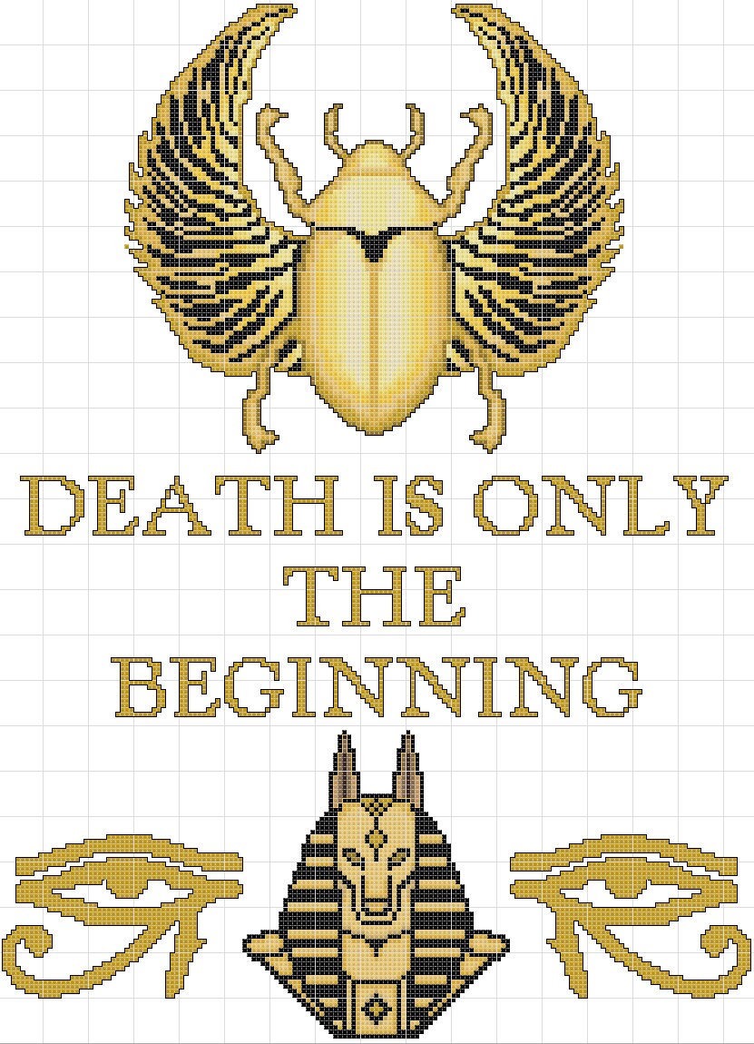 Death is Only the Beginning Cross Stitch - the Mummy (1999