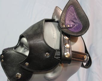 Kitten Hood in Black and Purple