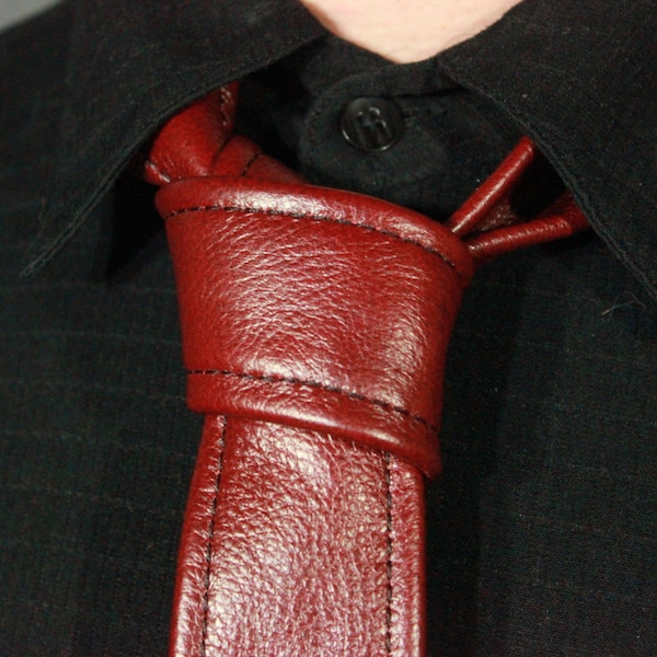 thin leather tie