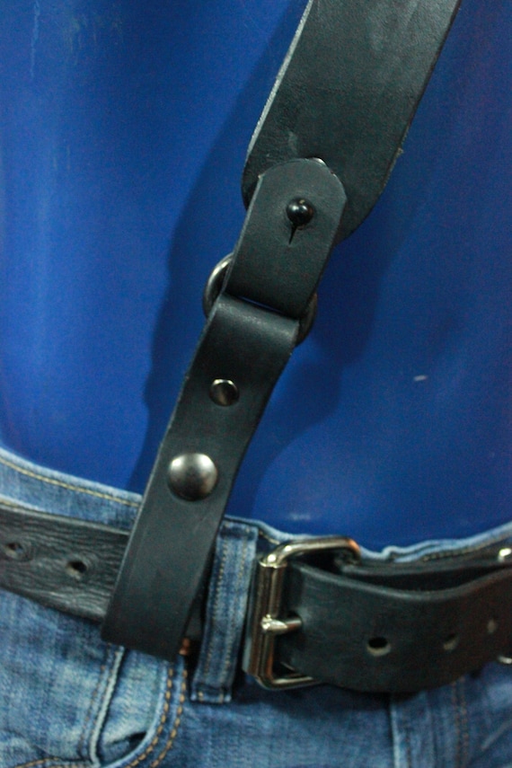 Classic Black Leather Sam Browne Belt - Etsy display picture 1